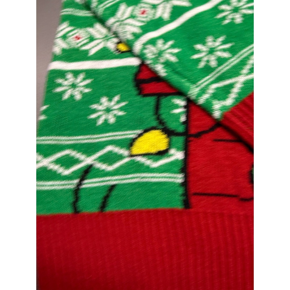 Peanuts Snoopy‎ Christmas Doghouse Ugly Holiday Sweater Green Red Mens Large L - Picture 7 of 11